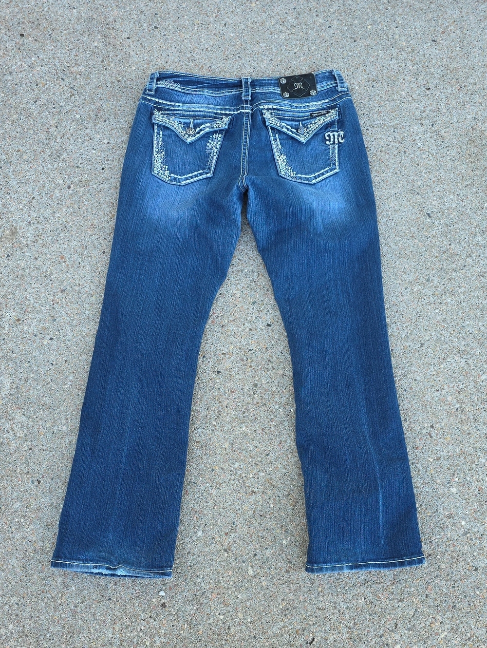 Miss Me JE5759EL Embellished Bling Rhinestone Easy Bootcut Jeans Size 32 - Picture 3 of 16